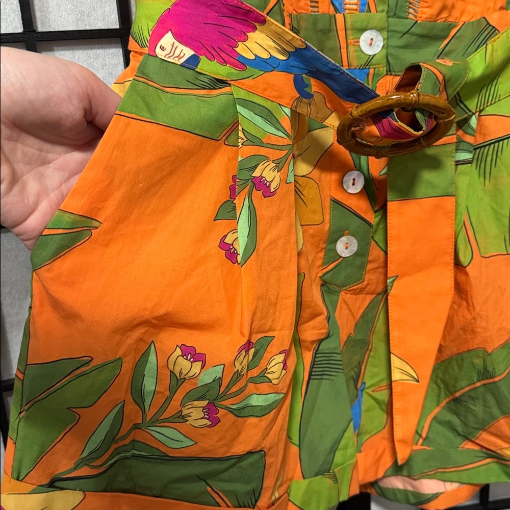 🌴 FARM Rio size M Fresh Macaws Belted Romper 🌴 - Picture 8 of 10